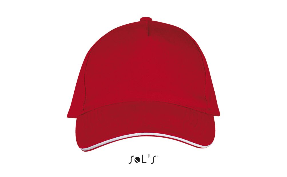 Long Beach 5 Panel Cap in Farbe Red / White