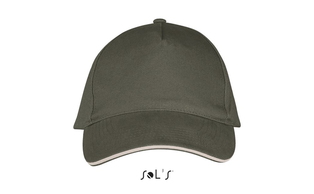 Long Beach 5 Panel Cap in Farbe Army / Beige