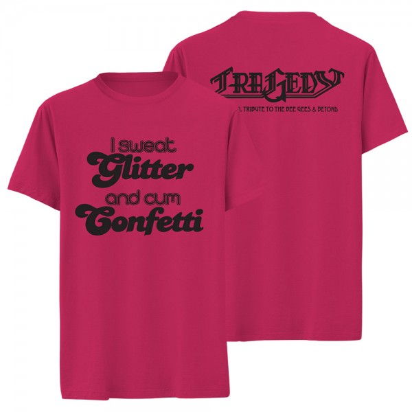 T-Shirt I sweat Glitter fuchsia